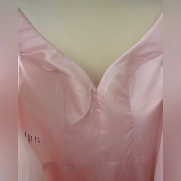 Windsor Satin Pink Sweetheart Neck Aline Ballgown with Reinforced Hem - Picture 7 of 8